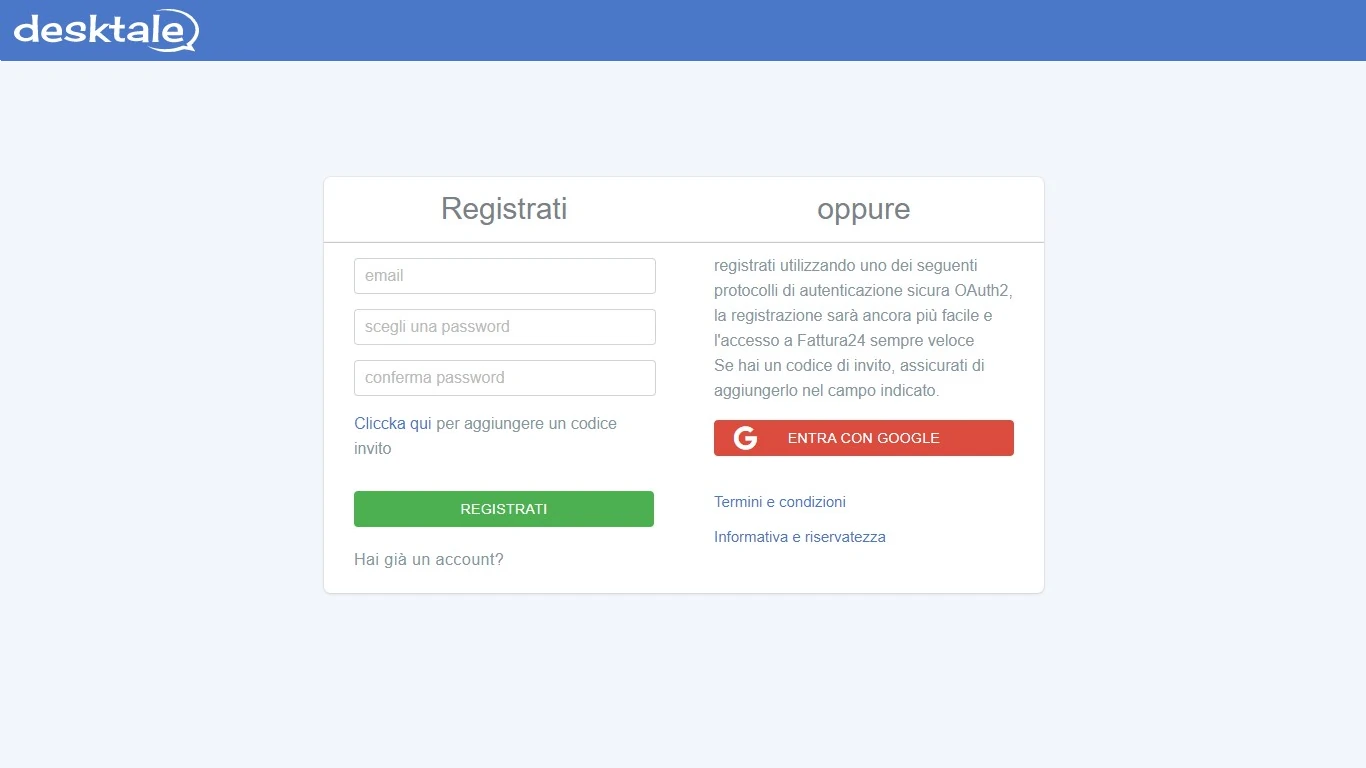 Nuova registrazione